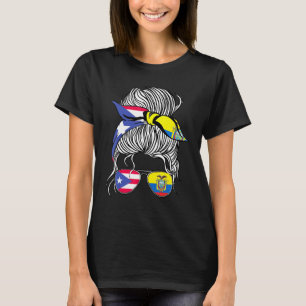 Camiseta Bandera de Puerto Rico Ecuador Mujeres Mayores Niñ