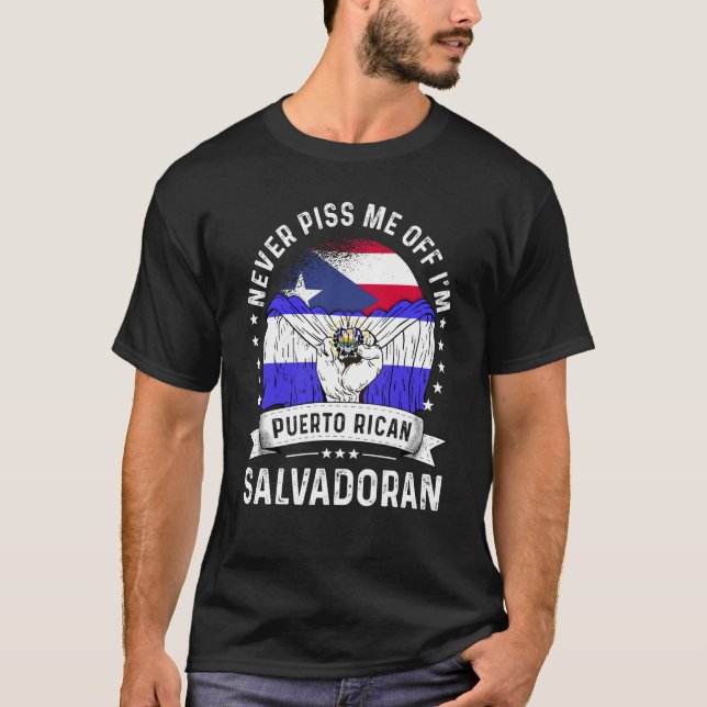Camiseta Bandera de Puerto Rico El Salvador Grove Orgullo d (Anverso)