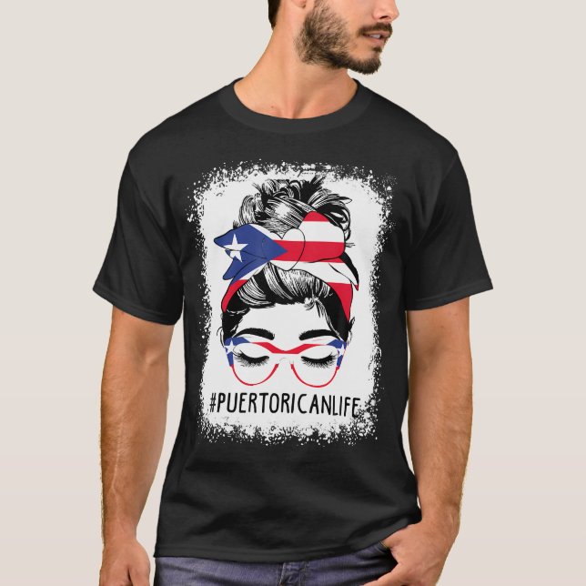 Camiseta Bandera de Puerto Rico en Puerto Rico, desordenada (Anverso)
