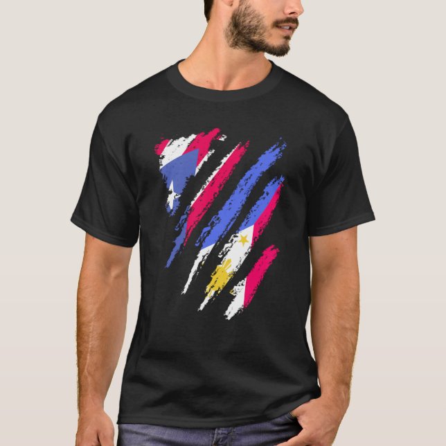 Camiseta Bandera de Puerto Rico Filipinas cultiva país patr (Anverso)