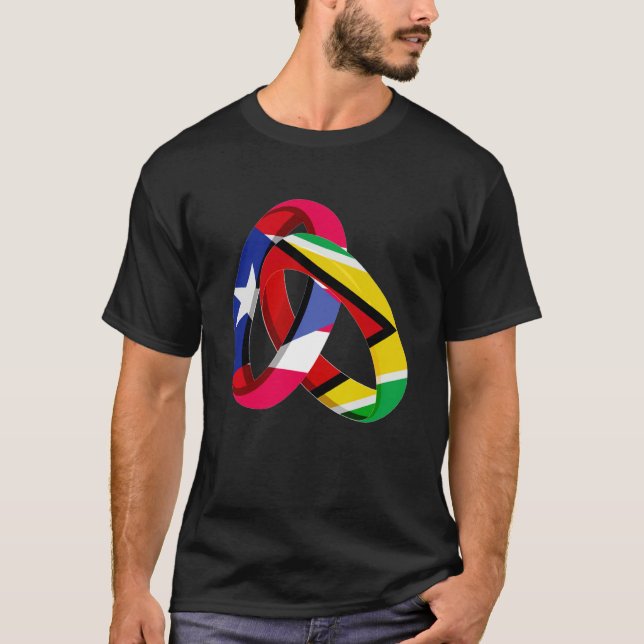 Camiseta Bandera de Puerto Rico Guyana Boda de matrimonio e (Anverso)