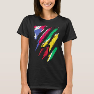 Camiseta Bandera de Puerto Rico Guyana crece estri de país 