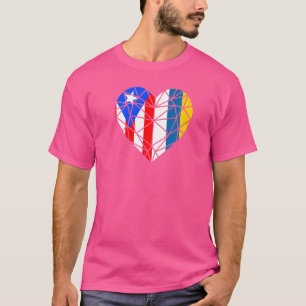 Camiseta Bandera de Puerto Rico Islas Canarias Corazón Bori