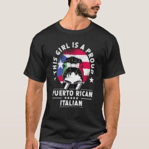 Camiseta Bandera de Puerto Rico Italia crían orgullo Chica 