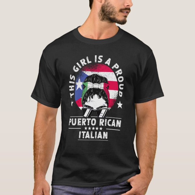Camiseta Bandera de Puerto Rico Italia crían orgullo Chica  (Anverso)