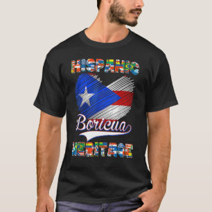 Camiseta Bandera de Puerto Rico Mes de Patrimonio Hispano N