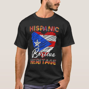 Camiseta Bandera de Puerto Rico Mes de Patrimonio Hispano N