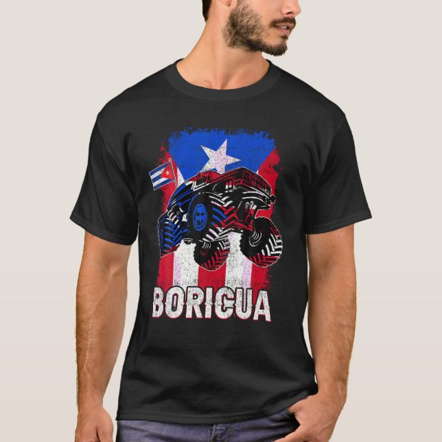 Camiseta Bandera de Puerto Rico Monstruo Boricua Niño Rican (Anverso)