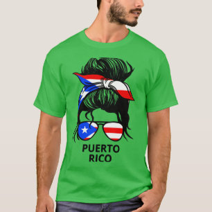 Camiseta Bandera de Puerto Rico mujer puertorriqueña con ar