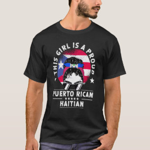Camiseta Bandera de Puerto Rico Orgullo Chica de Haití