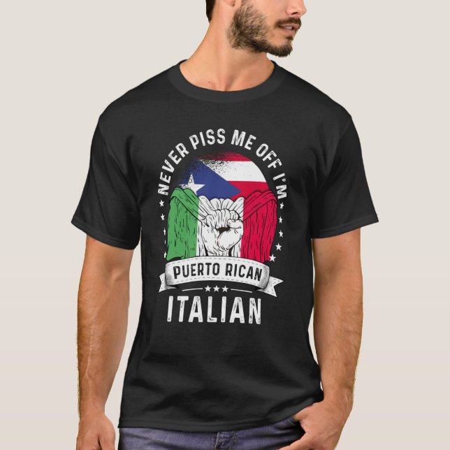 Camiseta Bandera de Puerto Rico Orgullo de humor en Italia (Anverso)