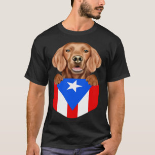 Camiseta Bandera de Puerto Rico Perro de Setter Irlandés en