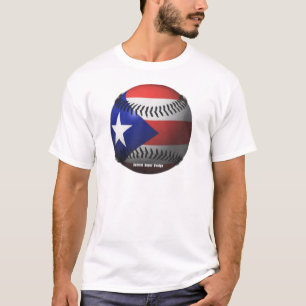 Camiseta Bandera de Puerto Rico que cubre un béisbol