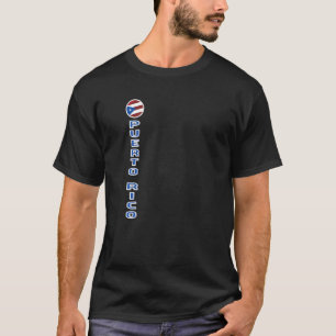 Camiseta Bandera de Puerto Rico Retro redondo bolso vertica