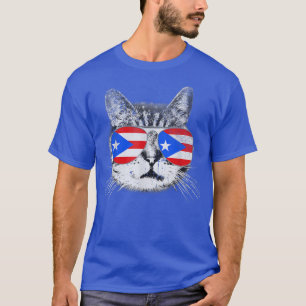 Camiseta Bandera de Puerto Rico Rota Gif, el amante del gat