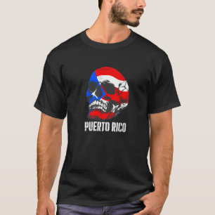 Camiseta Bandera de Puerto Rico Skull Orgullo Puertorriqueñ