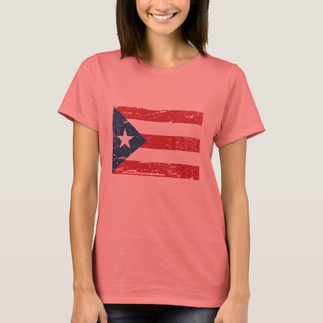 Camiseta Bandera de Puerto Rico Vintage (Anverso)