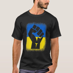 Camiseta Bandera De Puño Con La Bandera De Ucrania Solidar