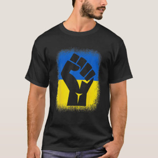 Camiseta Bandera De Puño Con La Bandera De Ucrania Solidari