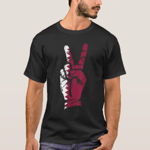 Camiseta Bandera de Qatar con signo de paz