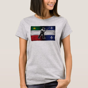 Camiseta Bandera de Quebec y patriota Henri Julien erosiona