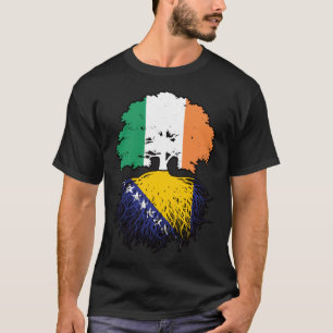 Camiseta Bandera de raíces bosnias irlandesas
