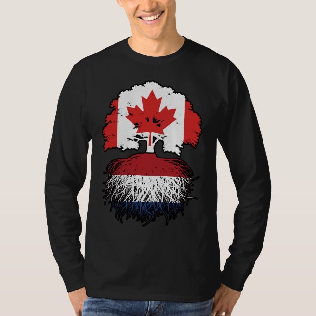 Camiseta Bandera de raíces de árbol canadiense canadiense n (Anverso)