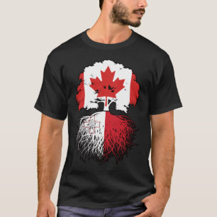 Camiseta Bandera de raíces de árbol canadiense maltés de Ca