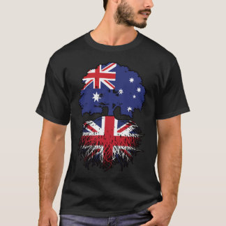 Camiseta Bandera de raíces de árboles australianos británic