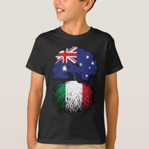 Camiseta Bandera de raíces de árboles australianos italiano
