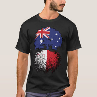 Camiseta Bandera de raíces de árboles australianos malteses
