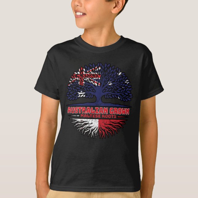 Camiseta Bandera de raíces de árboles australianos malteses (Anverso)