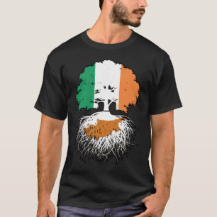 Camiseta Bandera de raíces de árboles chipriotas irlandeses