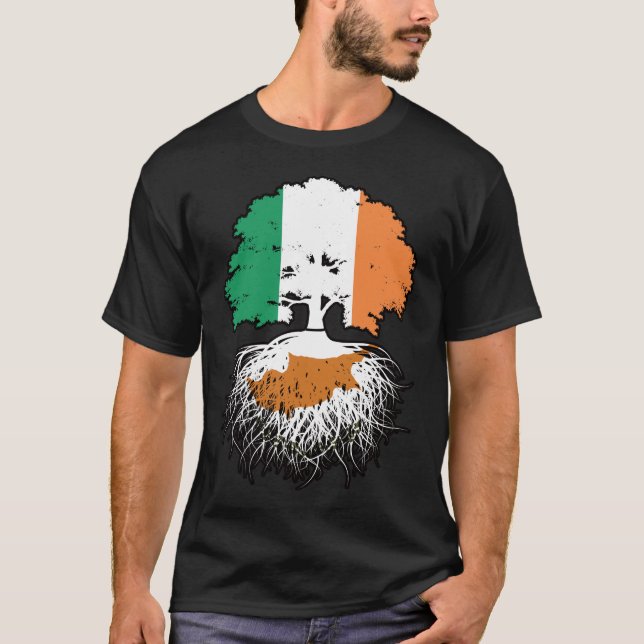 Camiseta Bandera de raíces de árboles chipriotas irlandeses (Anverso)