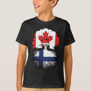 Camiseta Bandera de raíces de árboles de Canadá finlandés