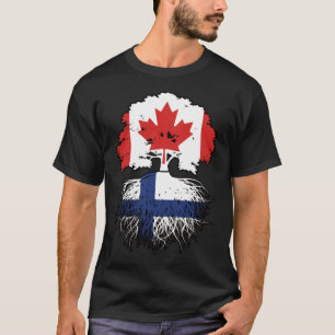 Camiseta Bandera de raíces de árboles de Canadá finlandés