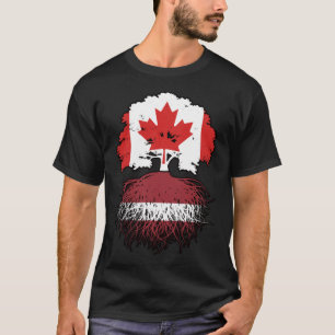 Camiseta Bandera de raíces de árboles de Canadá letón