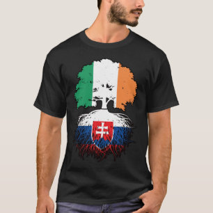Camiseta Bandera de raíces de árboles de Irlanda eslovaca