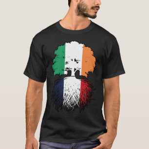 Camiseta Bandera de raíces de árboles de Irlanda francesa