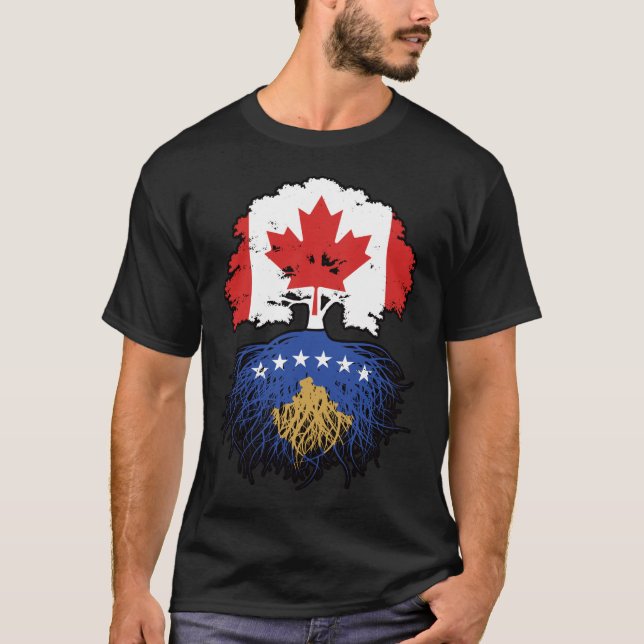 Camiseta Bandera de raíces de árboles de Kosovo para Canadá (Anverso)