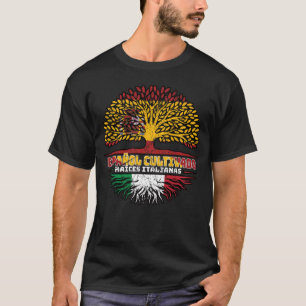 Camiseta Bandera de raíces de árboles españoles de Italia