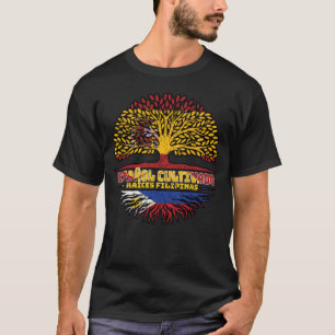 Camiseta Bandera de raíces de árboles españoles en Filipina