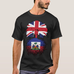Camiseta Bandera de raíces de árboles haitianos británicos