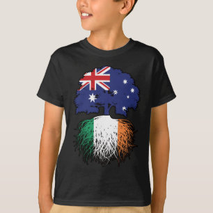 Camiseta Bandera de raíces de árboles irlandeses australian