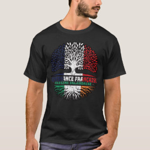 Camiseta Bandera de raíces de árboles irlandeses en Francia