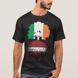 Camiseta Bandera de raíces de árboles letón irlandeses