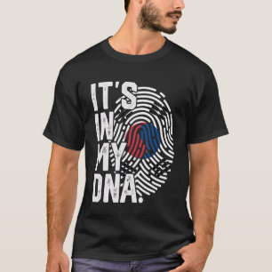 Camiseta Bandera de raíces de Corea del Sur Huella dactilar