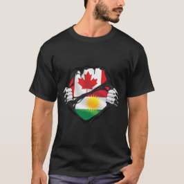 Camiseta Bandera de raíces de las manos canadienses de Kurd
