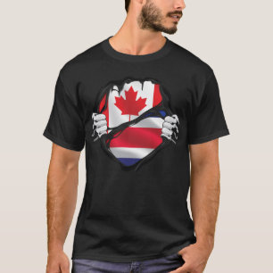 Camiseta Bandera de raíces de manos canadienses costarricen