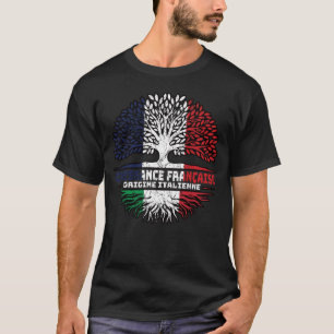 Camiseta Bandera de raíces italianas francesas francesas it